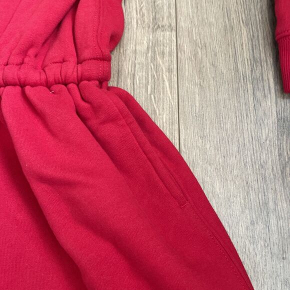 NEW Ralph Lauren Girls 12/14 Polo Bear Knit Sweater Dress Red Fleece Christmas - Picture 10 of 11